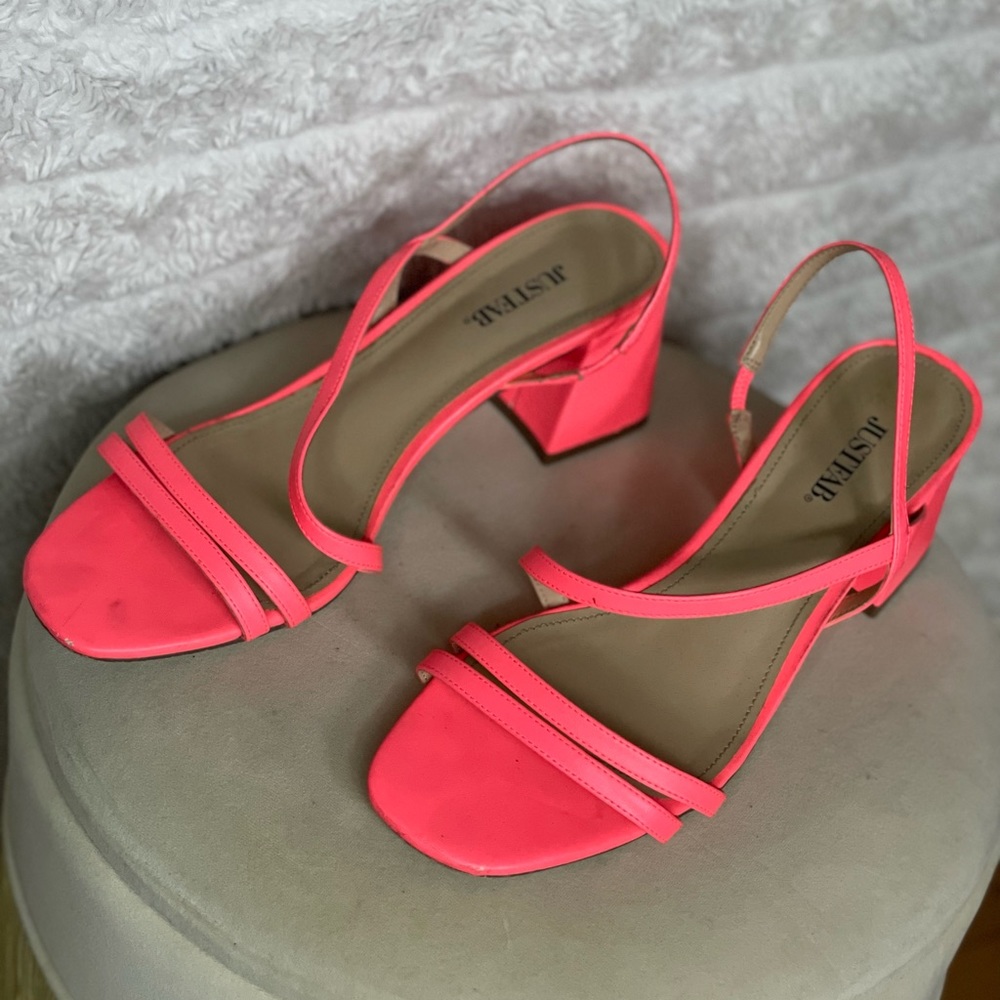 Pink chunky heels